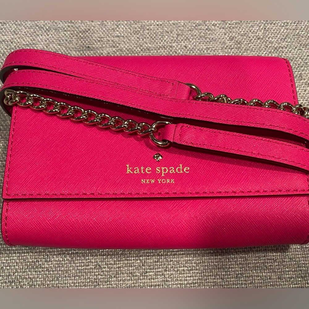 Kate Spade Pink Crossbody Bag with Chain Strap
